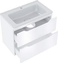 Vivon Тумба под раковину Shelly 70 подвесная белая – фотография-7